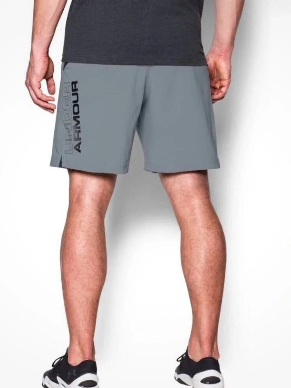 Under Armour Men’s Gray Athletic Training Shorts with Side Logo men’s extra larg